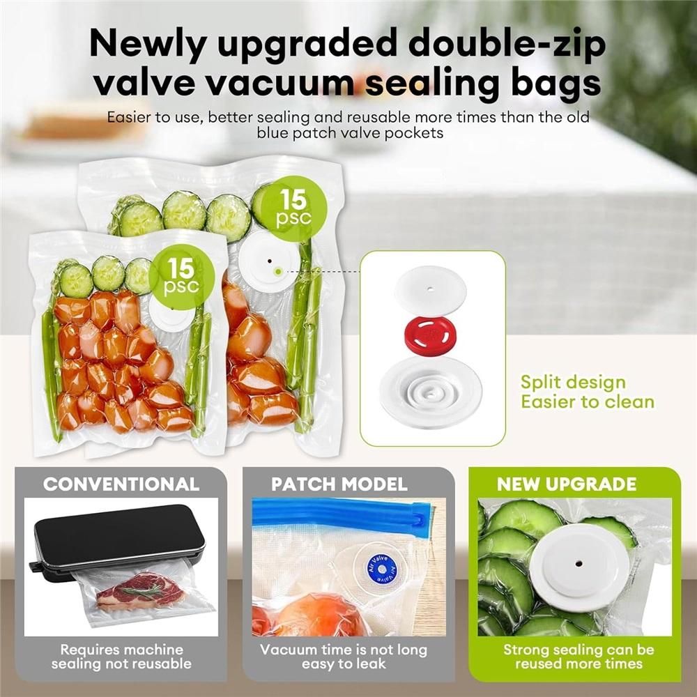 Food Vacuum Sealer – Portable Handheld Vacuum Sealer, Comes with 30 Reusable Bags and Visible Water Tank, Compact Wireless Food Preserver