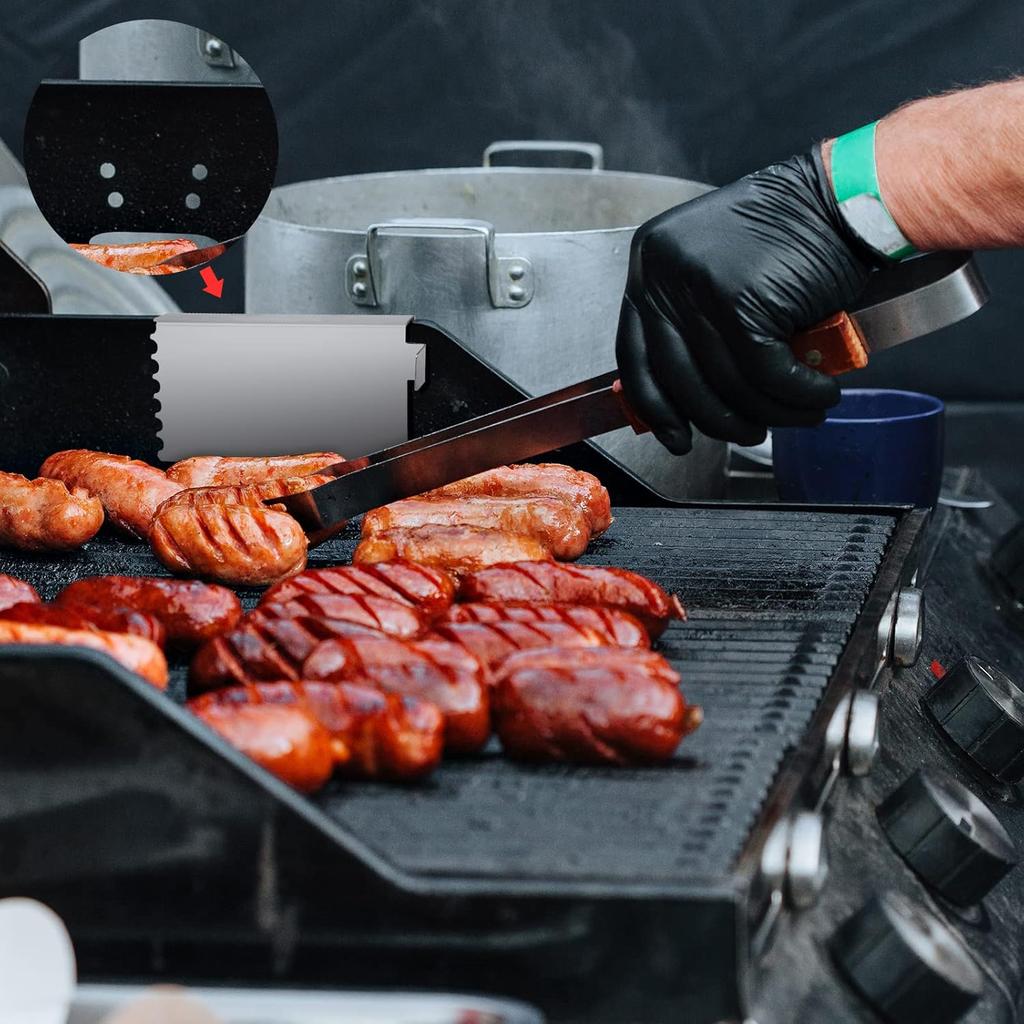 Grill Food Screen, Stainless Steel Rear Grease Gate/Guard Food Fighter Screen Block Flat Grill Accessories for Blackstone Griddle to Prevent Food