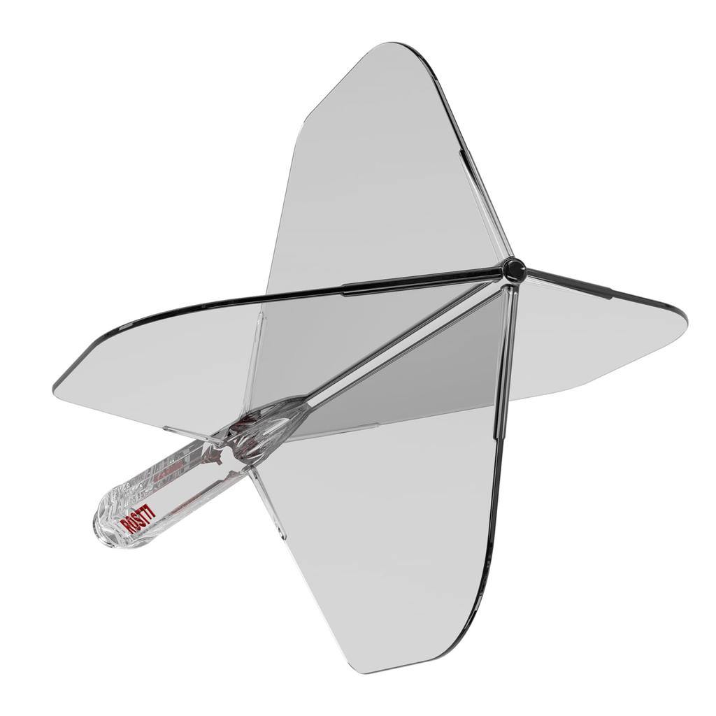 Cuesoul ROST 77 Transparent Set of Clear Red Medium One-Piece Flights, Standard, 3, Flights, Logo, (CS-77-XB11T2-M)
