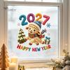 Seasonal Store Decorations Chinese New Year Window Stickers, 2027 Goat Static Clings, Reusable Home Holiday Decor Crochet Knit Lamb Decals,