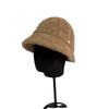 Autumn and winter plush fisherman's hat children's fashion small standard simple solid color elegant versatile casual thermal basin hat
