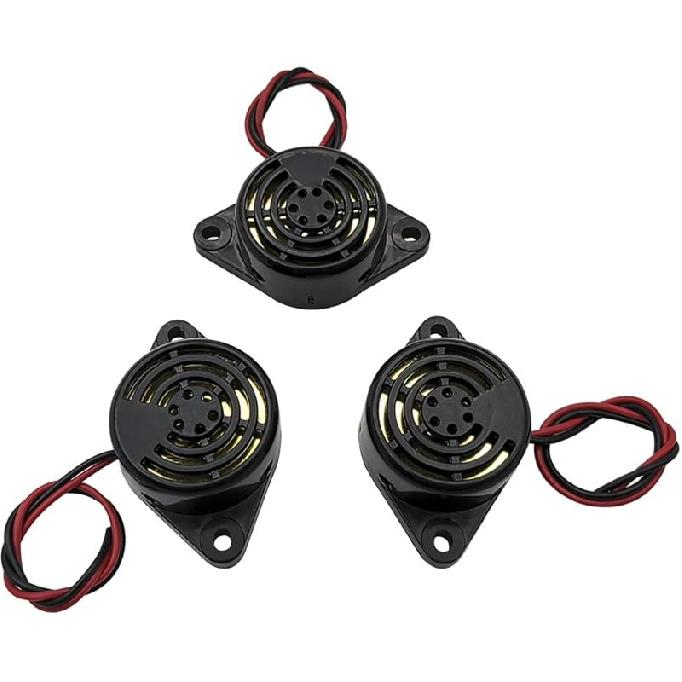 3PCS DC 3-24V 90dB Active Piezo Electronic Buzzer Beep Tone Alarm Ringer Continous Sound (Black) SFM-27-W чёрный