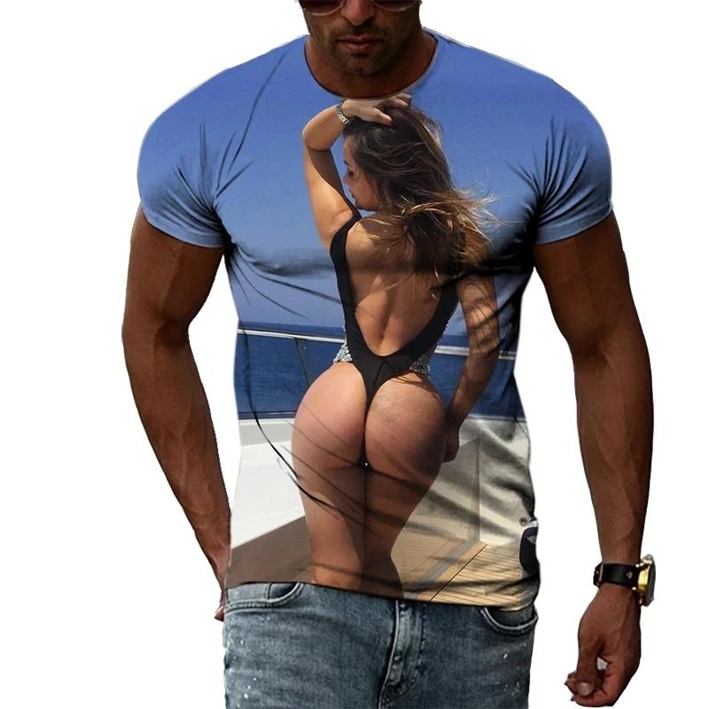 Hot Sexy Girls 3d Printed T-shirt Outdoor Leisure Vacation Tee Shirts Funny Street Harajuku Fashion Loose Personality Tees Top