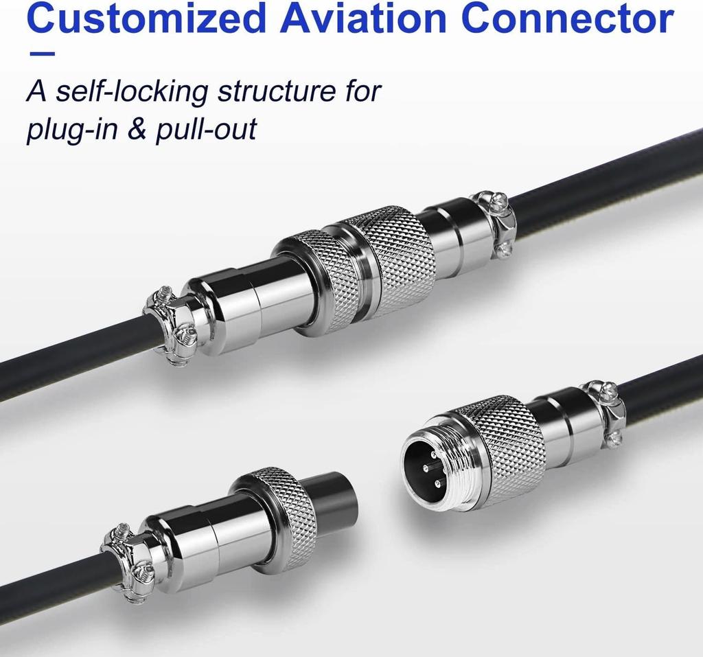 Mechanical Keyboard Coiled Cable USB Type C Aviator Aviation Connector Nylon Braided Spring Cord for Gaming PC 3M Length