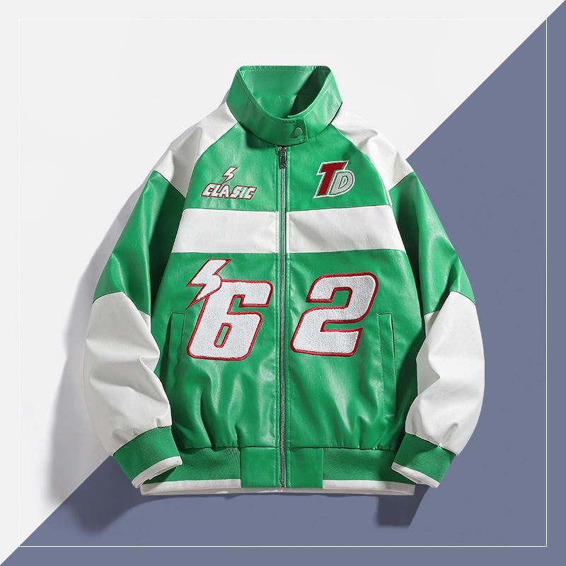 

Новая американская мужская кожаная куртка Водонепроницаемая и ветрозащитная Спортивная Высококлассная Модная и Универсальная XXL зелёный