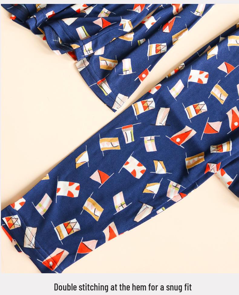 Tangge Silk Autumn/Winter Warm Printed Knitted Underwear Set