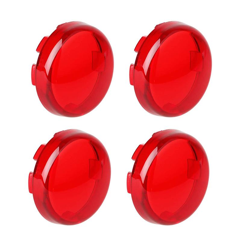 Motorcycle Bullet Turn Signal Light Lens Cover Red Smoke Clear ABS Plastic Indicator Blinker Shell Case Replacement for Harley Sportster Dyna Softail