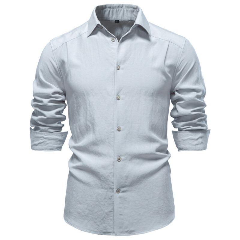 Men S Casual Business Long Sleeve Shirt Wrinkle Resistant Regular Fit