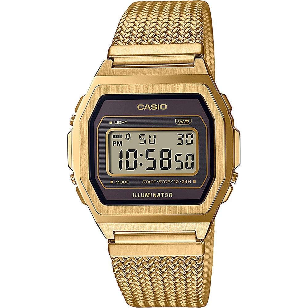 

CASIO VINTAGE PREMIUM COLLECTION Gold Mesh, Brown dial A1000MGA-5EF