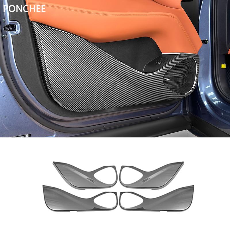 For BYD Sealion 7 2024 Carbon Fiber Textured Door Anti-kick Plate Automobile Door Guard Plate Automobile Supplies Anti-dirt