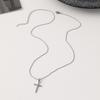 Collana Ciondolo Croce Acciaio Titanio Catena Minimalista Per Uomini Donne