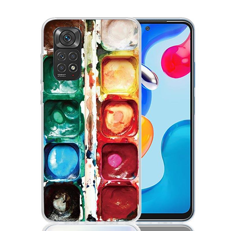 Watercolors Set Paint Palette Painting Box Phone Case For Xiaomi Redmi Note 15 14 13 12S 12 Pro Plus 11S 11E 11 11T 10S 10 Art S