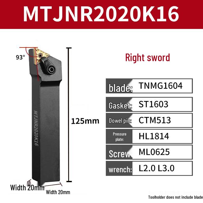 CNC Tool Holder: Peach-Shaped Face Turning Tool MWLNR/MTJNR20