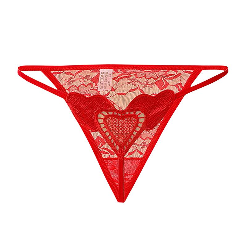 Women's Sexy Lace Underwear G-string T-back Thong Transparent Lingerie with Bow Detail Cute Pearls Embellished Back Bow Panties