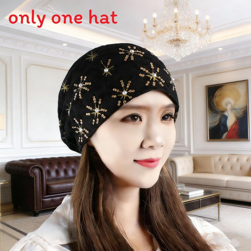 Stitched Embroidered Flap Hat For Women Spring Autumn Fashion Trendy Headwear
