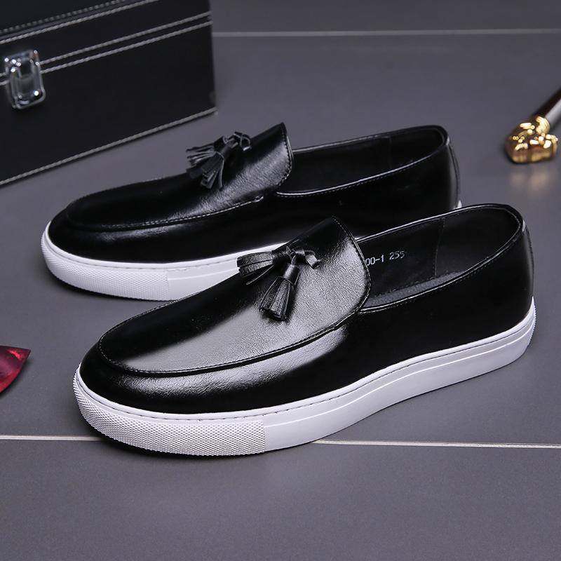 Fashion Autumn Loafers Men's Tassel Slip-On Slip-On Comfortable Men's Leather Shoes Casual Shoes Fashion Oxford Shoes Large Size 38-47