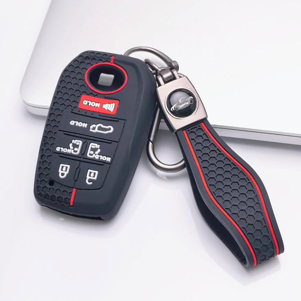 Premium Honeycomb Silicone Smart Key Cover keychain Fit Toyota Sienna Highlander Venza Grand Highlander Anti-Scratch Guard Shockproof