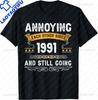 Decorazioni Vintage per il 35° Compleanno Maglietta Vintage 1991 35 Anni Maglietta Vintage Personalizzabile Individualità Abbigliamento Uomo