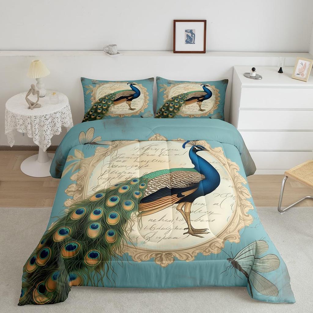 Erose Set Biancheria da Letto Stella del Texas Occidentale Sposa Trapunta Bandiera Americana Retrò Vintage Regali per Uomo Cowboy, Trapunta Patchwork Bianco Rosso e Blu Se