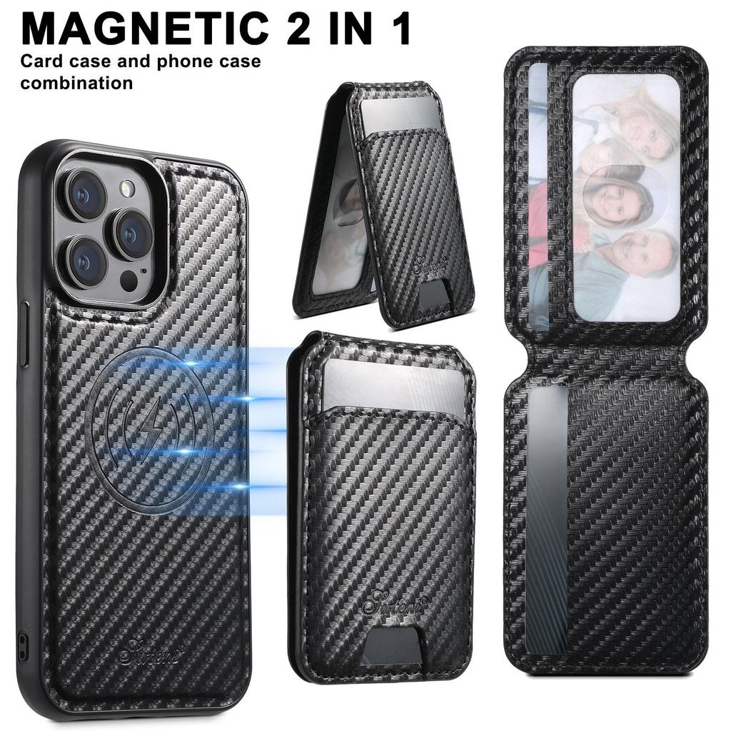 iPhone 17 Pro MagSafe Leather Case with Wireless Charging & Magnetic Card Holder Stand