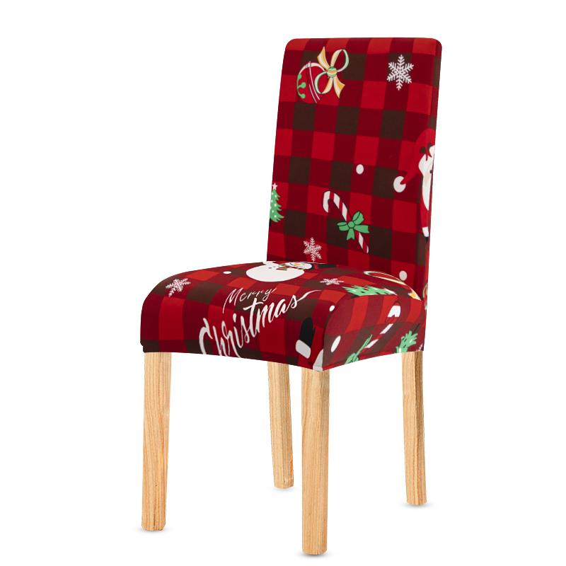 1pc Christmas Chair Covers Dining Room Xmas Removable Kitchen Chair Slipcovers Seat Protector for Party Christmas Decorations