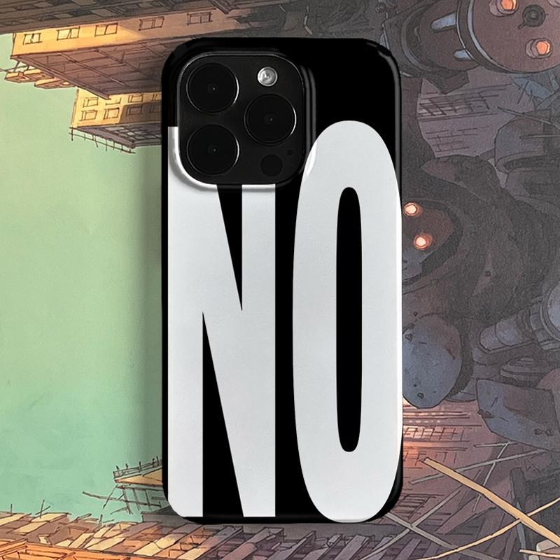 NO And YES Personalized Art Black And White Letters Phone Case For IPhone 16 15 14 13 12 11 Pro Max X XS XR 7 8 Plus Cover Case