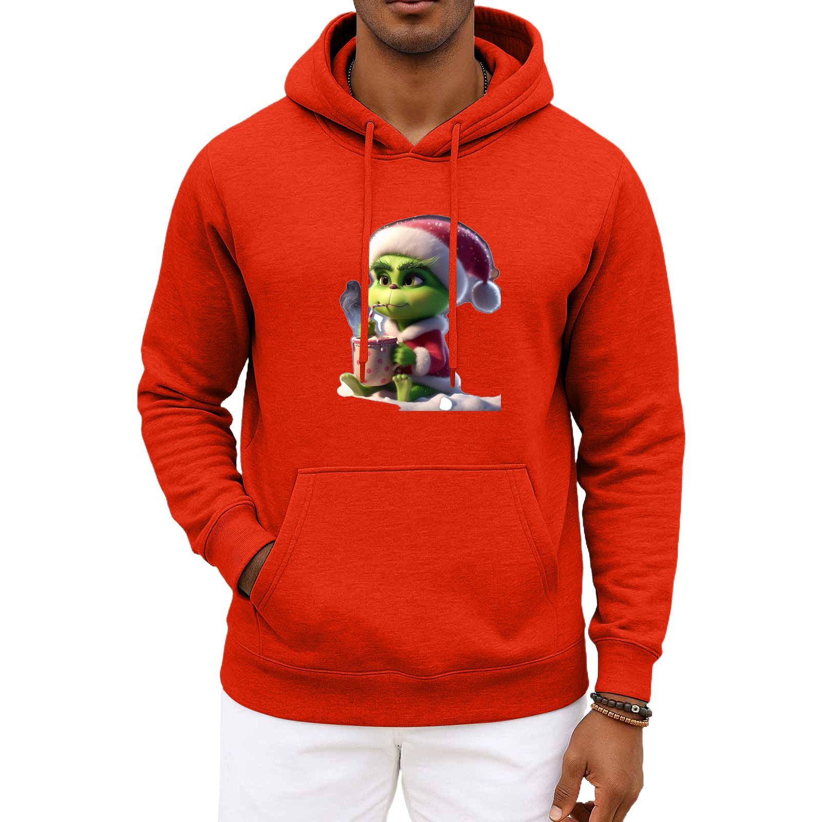 

Мужское и женское рождественское худи с капюшоном и длинными рукавами XXL шафрановый