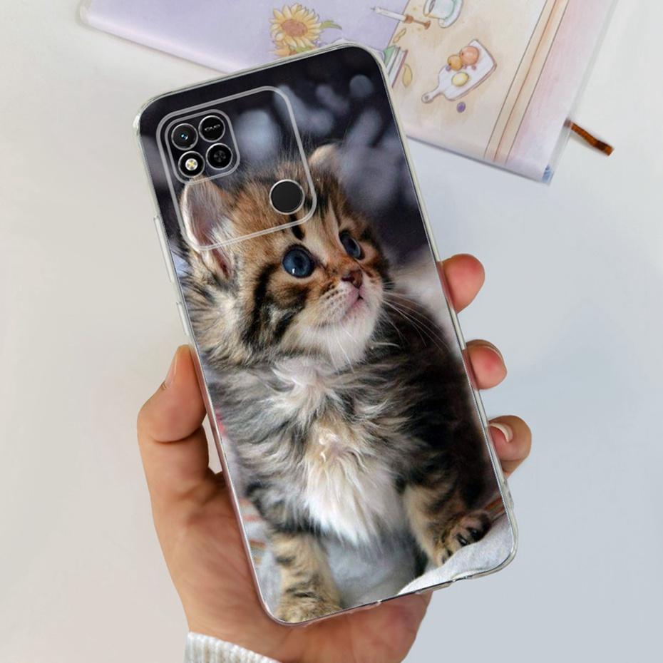 Case For Xiaomi Redmi 10A Cute Flower Cat Painted Phone Bumper For Redmi 10A 4G Redmi10A Soft Silicone TPU Back Cover
