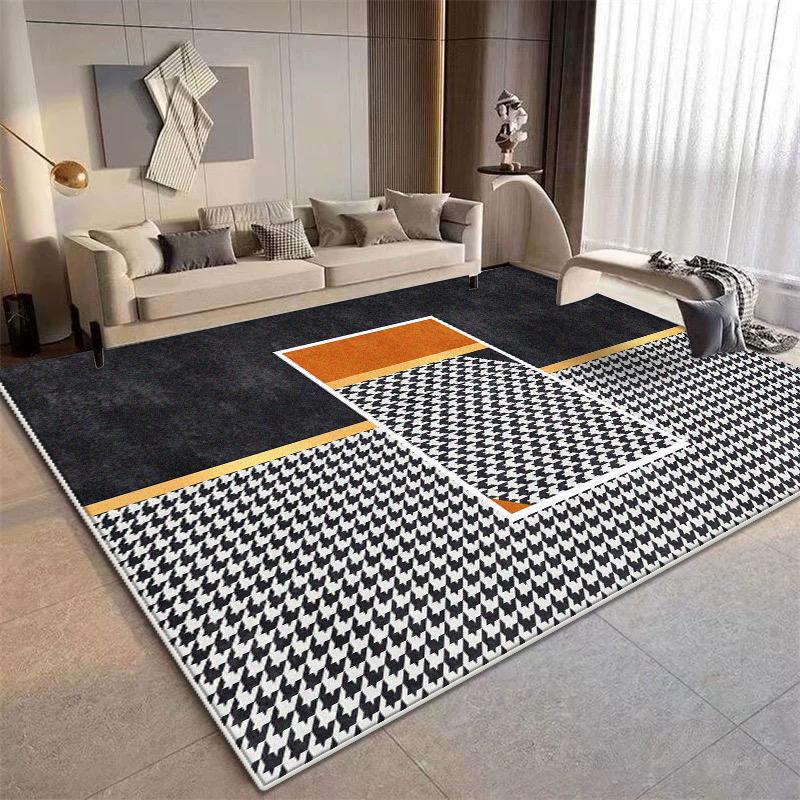 Geometric Orange Large Carpets for Living Room Light Luxury Home Sofa Soft Rug 200x300 Decoration Bedroom Children Non-slip Mat