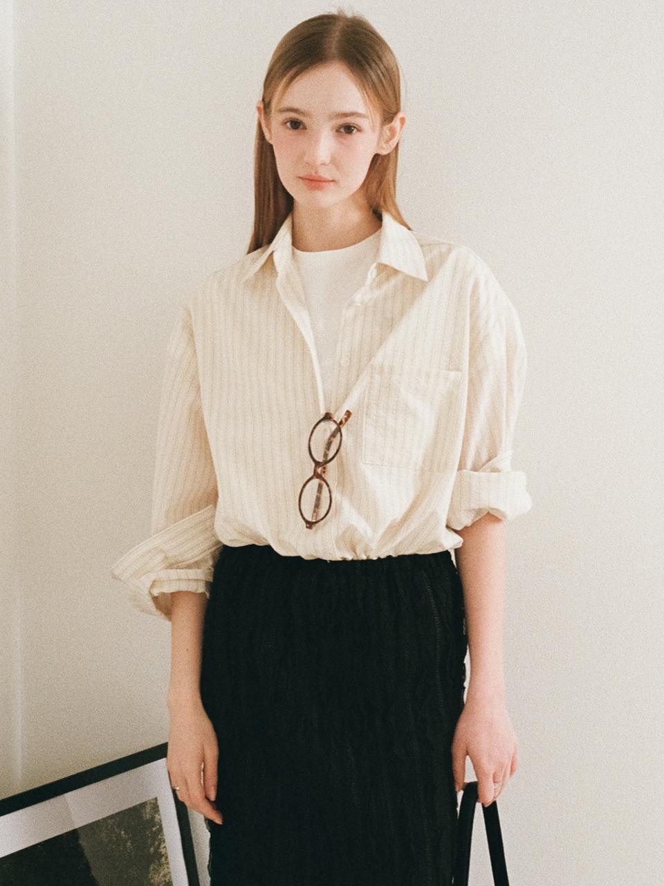 Beirut Vintage Striped Shirt Cream