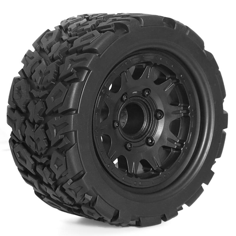 1/10 RC Truck Tires and Wheels 12mm 14mm Hex for Traxxas Slash 4X4 Arrma Rock Granite Vortek Axial Losi Redcat Rc4wd 3S 4PCS