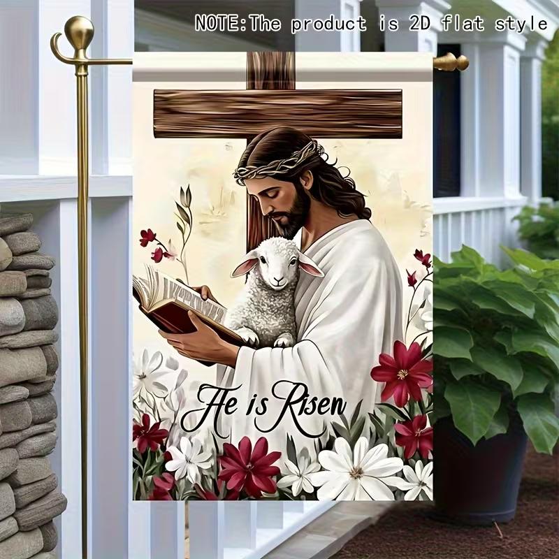 

2D Easter Photo Booth Backdrop, Rustic Wood Door & Floral Photography Background 47.2x31.5inch/120*80cm