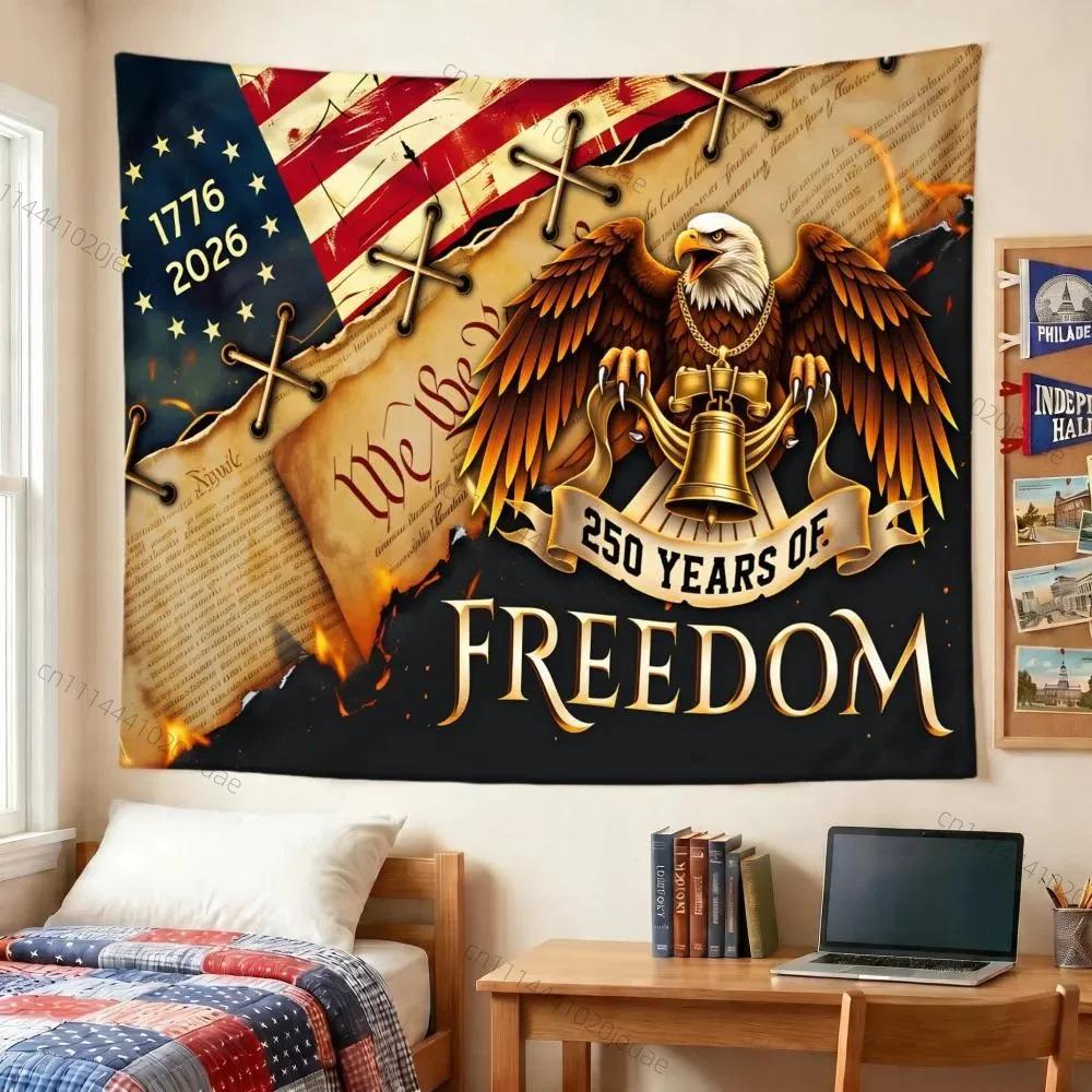 Patriotic American Eagle Freedom Tapestry, 1776- Usa Flag Declaration Print Wall Hanging For Man Cave Home Decor