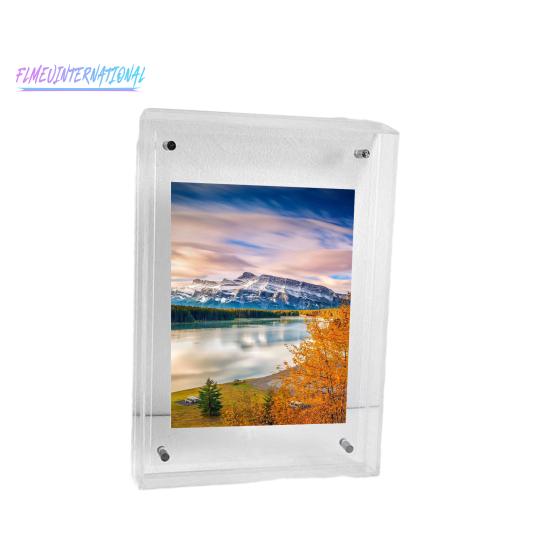 Photo Frame Vibrant Floating Acrylic Picture Frame - Desk Wall Art Frame for Gallery Home Office Decoration