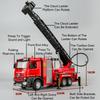 1:32 Fire Water Tanker Ladder Truck Alloy Spraying Vehicle Diecast Models Toys Car Doors Opened Sound Light Cars For Kid's Gifts