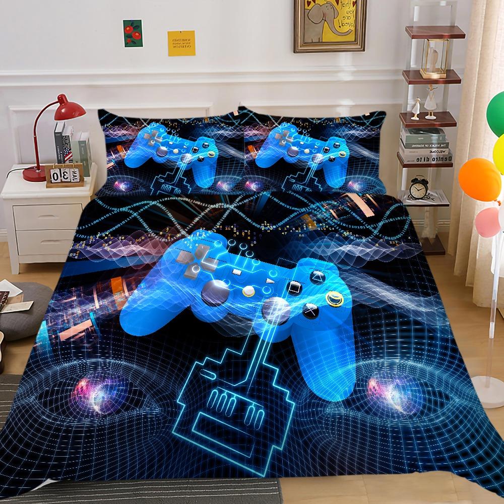 Game Controller Down Duvet Cover Pillowcase Luxurious High-quality 3D Printed Teen Bedding 2/3 Pieces, Single Bed Decoration Gift