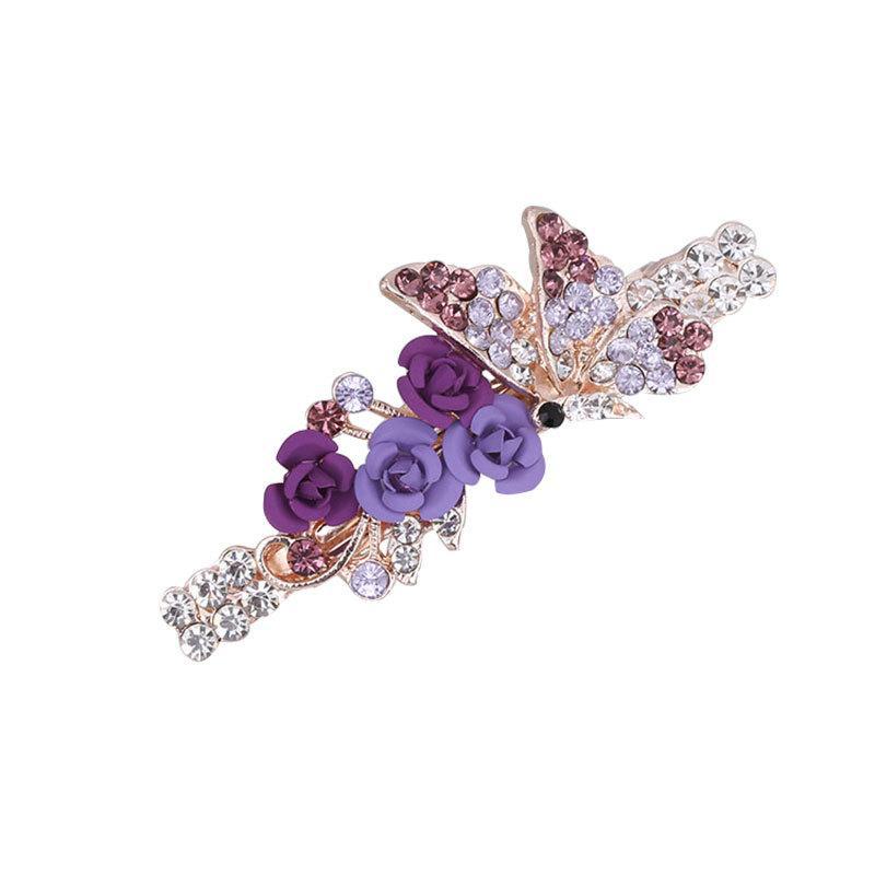 Rose Rhinestone Hairpin - Korean Style Hair Accessory for Women