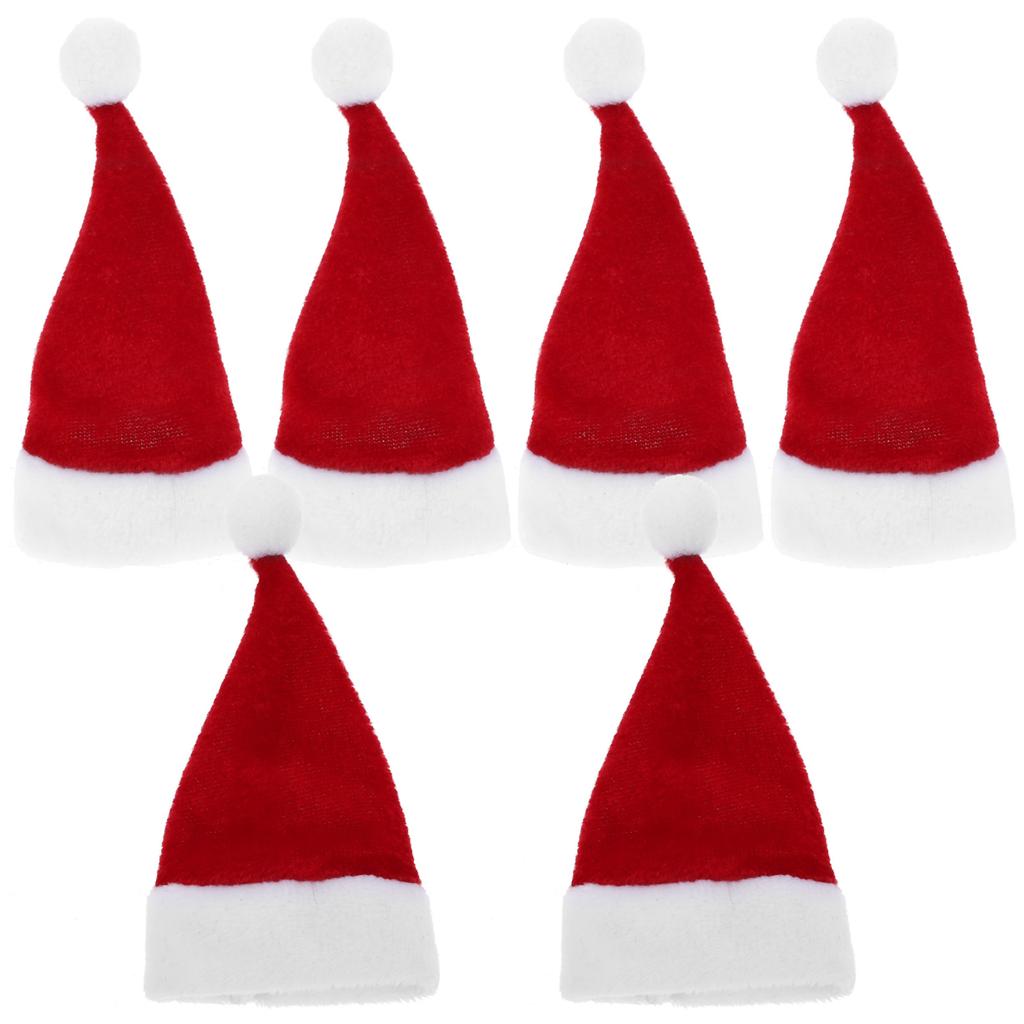 10Pcs Mini Christmas Hat Lollipop Ornament Holiday Party Decoration Reusable Cap Lollipop Christmas Hat Xmas Supplies