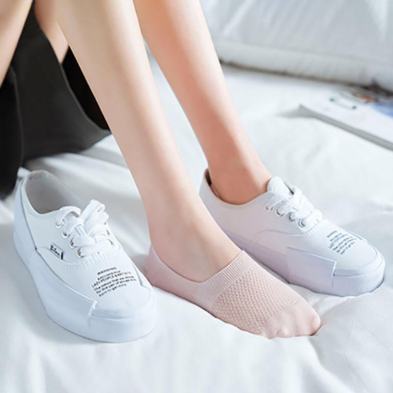 Women Invisible Boat Mesh Socks Summer Silicone Non-slip Breathable Comfortable Mesh Sock Low Cut Female Ultra-thin Sox