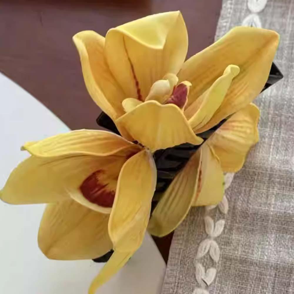 Elegant Magnolia Shark Clip Sweet Women Hair Accessories White Yulan Flower Hair Claw Travel