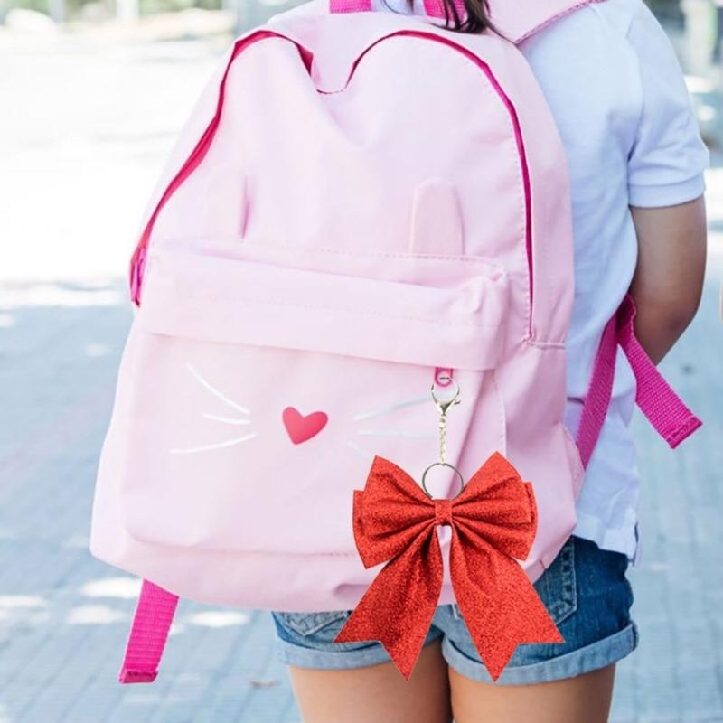 Vielseitiger Cheerleading-Schleifenanhänger Schicker Schlüsselanhänger mit Glitzer und Strasssteinen für Handykette oder Taschendekoration