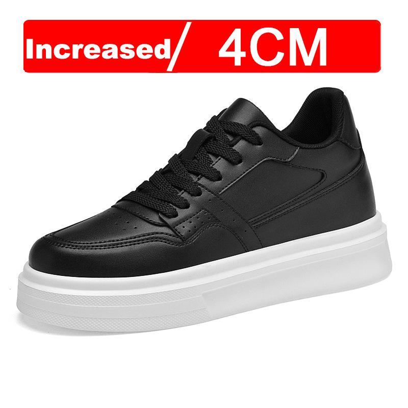 Zapatos Casuales con Plataforma Moda Cuero PU Zapatos Elevadores para Hombre 6cm 8cm 10cm Aumento Invisible de Altura Zapatillas Blancas Cortex