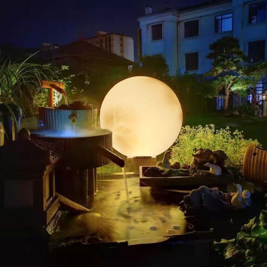 Moon Floor Lamp: Courtyard Landscape Lighting In Various Sizes, Rechargeable & Solar-Powered Options Available
