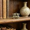 Vintage Lucky Fengshui Highland Cow Figurine Mini Solid Brass Bull Statue for Home Office Desk Decor Animal Collection Gift