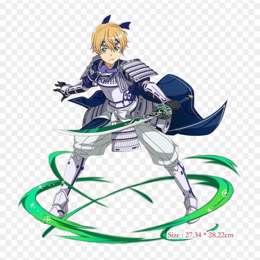 Alice Samurai Kirito Asuna Iron On Patches For Clothing Applique Stickers On Clothes Heat-Sensitive Custom Patch