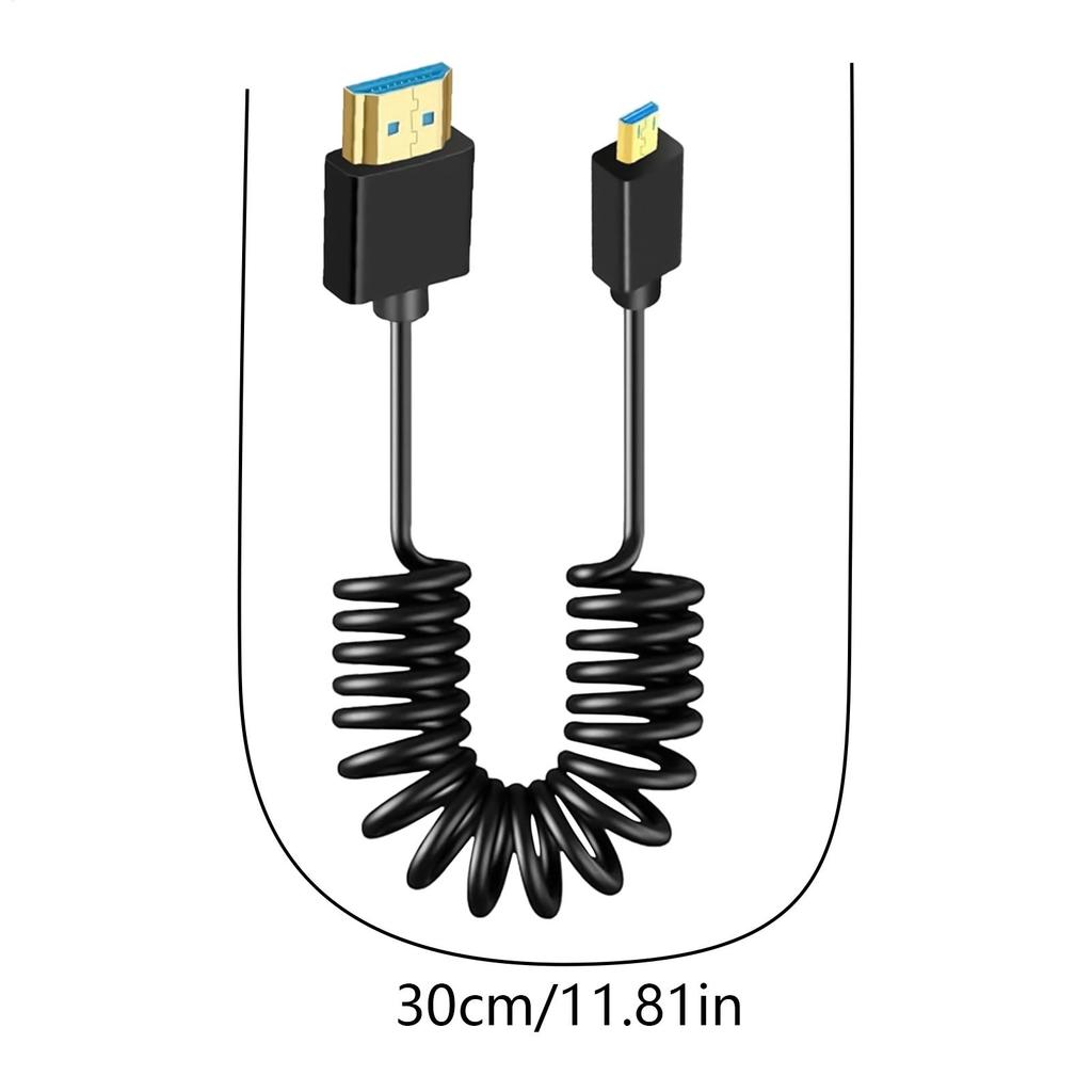Camera Monitor Coiled Cable High Speed Support Monitor Screens Cable Compact Thin Spring Stretch Cord Supports For Photography