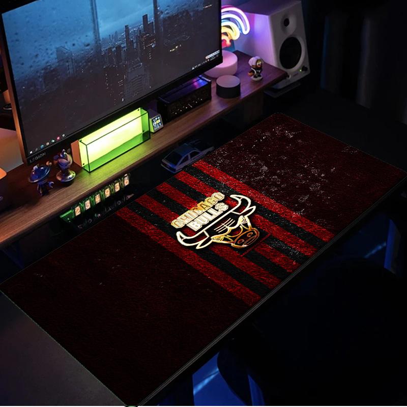 Tappetino per Mouse Logo Chicago Bulls, Base in Gomma, Tappetino per Mouse per Giocatori e Uso Ufficio, Scrivania da Gioco, Tappetino Facile da Pulire Regali di Natale per Fan