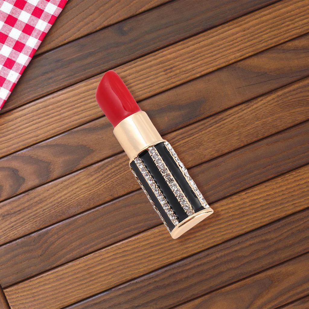 Lippenstift Brosche Reversnadel Strass Lippenstift Brosche Anstecknadel für Kleidung Lippenstift Form Brosche Valentinstagsgeschenk für Frauen