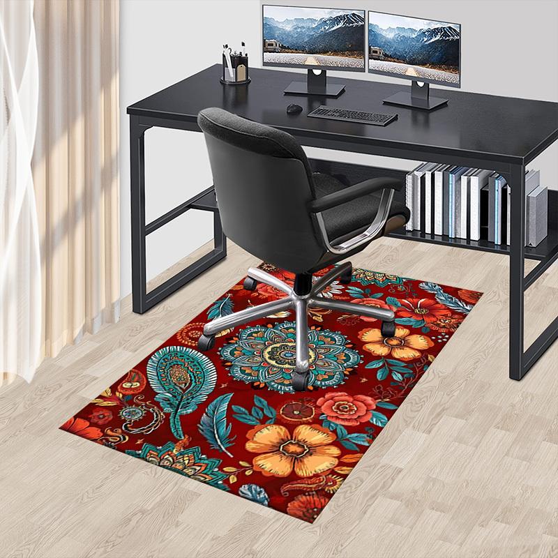 1PC Floral Mandala Extra Large Non Slip Floor carpet, Office, family, bedroom, Studio   Large Area Rug Indoor Rugs, , Vibrant Colors