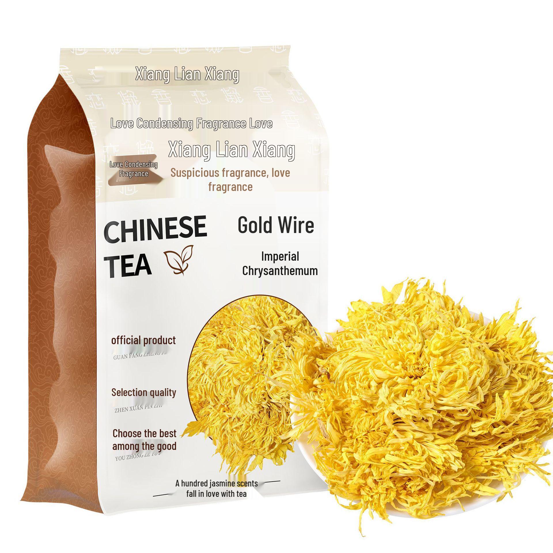 Golden Silk Royal Chrysanthemum Herbal Tea Bags, Sulfur-Free, 20g
